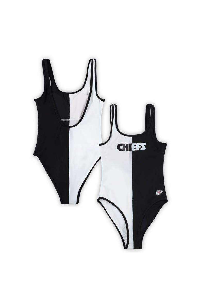 G-III 4HER BY CARL BANKS Women's G-III 4Her by Carl Banks Black/White Kansas City Chiefs Last Stand One-Piece Swimsuit, Main, color, Black