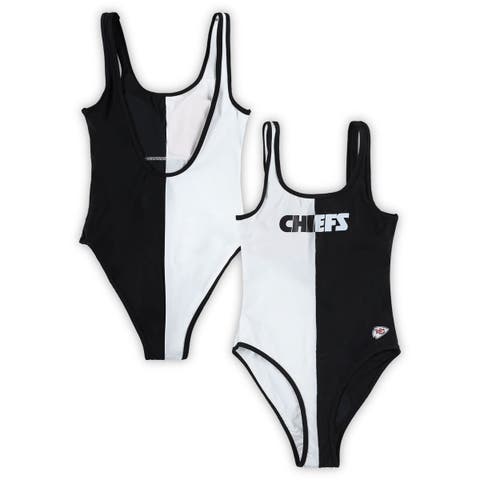 Women's G-III 4Her by Carl Banks Black/White Kansas City Chiefs Last Stand One-Piece Swimsuit