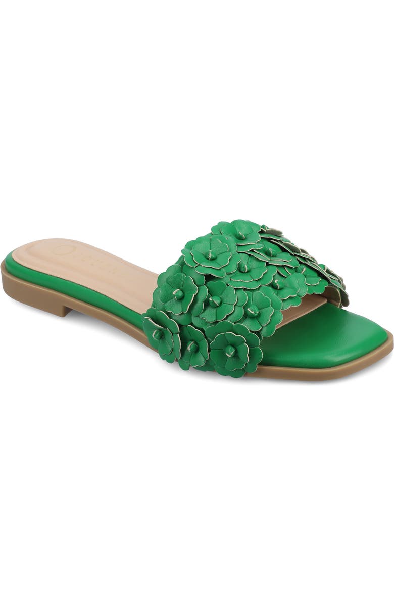 Journee Collection Azalea Slide Sandal, Main, color, Green