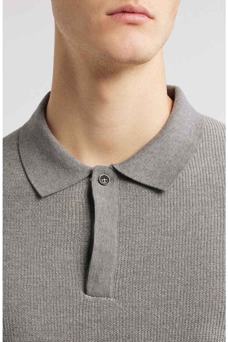 Barley Short Sleeve Cotton Polo Sweater, Alternate, color, GREY