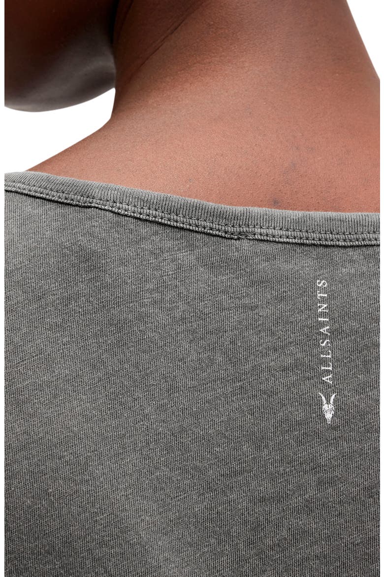 Anna V-Neck Cotton T-Shirt, Alternate, color, ACID WASHED BLACK