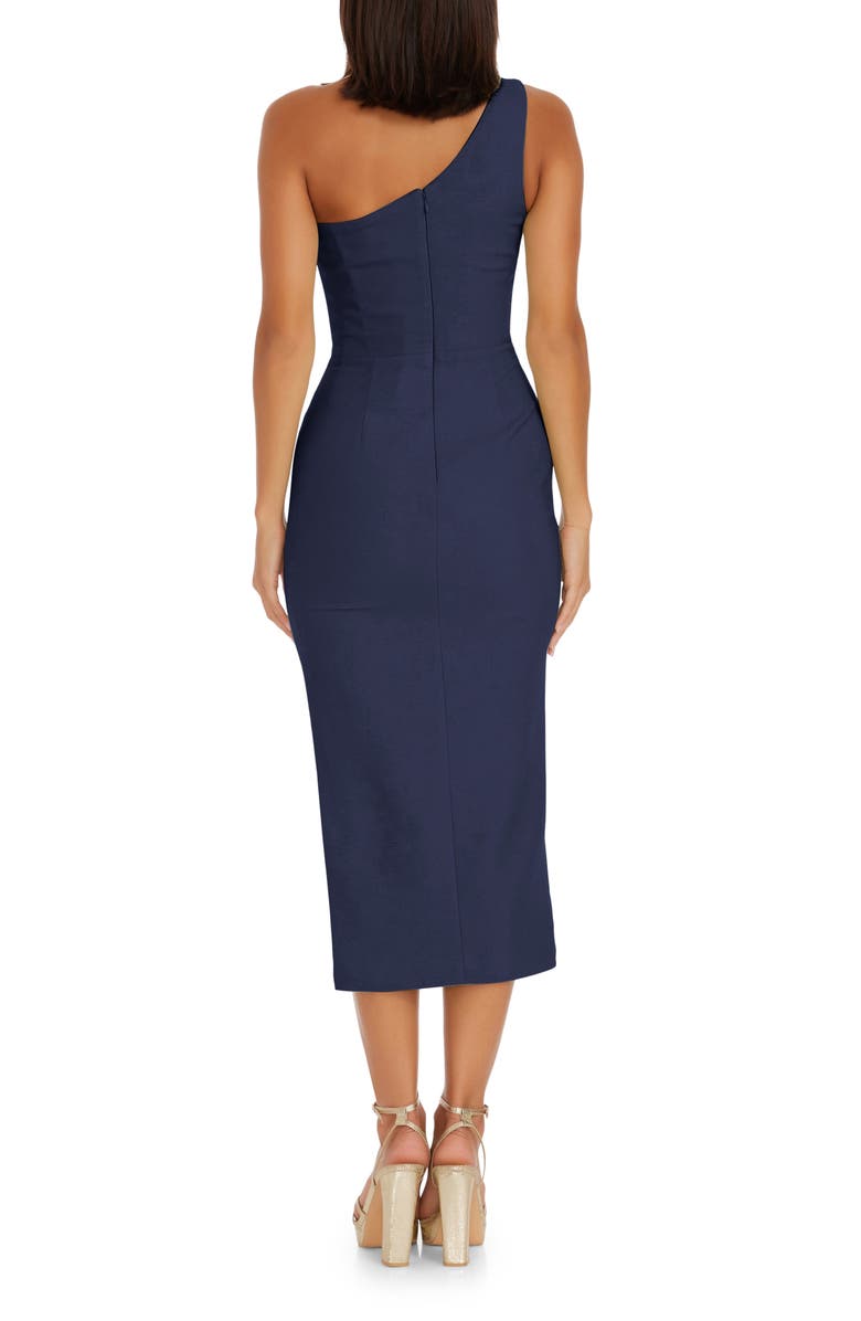 Magnolia One-Shoulder Asymmetric Body-Con Midi Dress