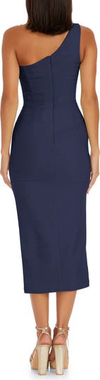 Magnolia One-Shoulder Asymmetric Body-Con Midi Dress