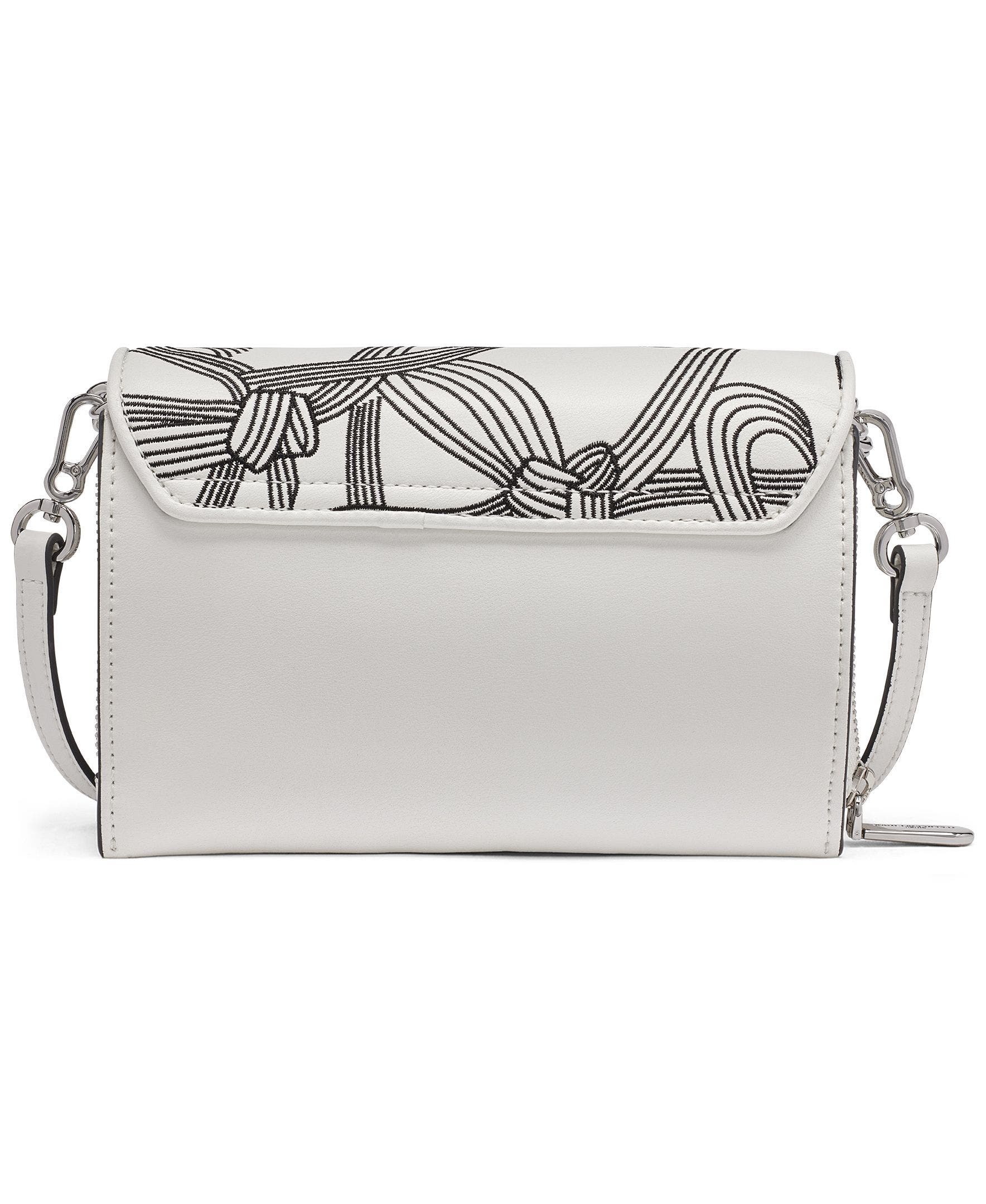 KARL LAGERFELD PARIS Lourdes Crossbody, Alternate, color, White/Black Print