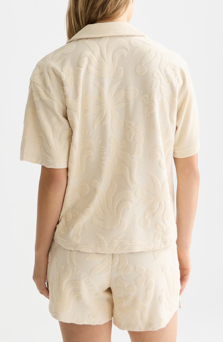 Scotch & Soda Terry Cloth Camp Shirt, Alternate, color, Fog