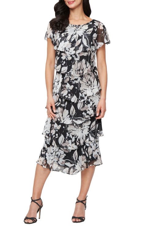 Floral Tiered Midi Dress (Petite)