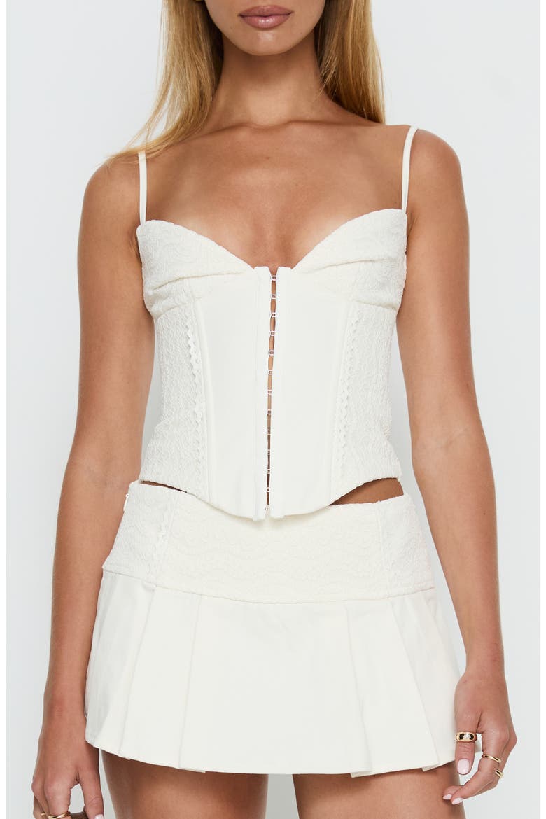 Francee Lace Corset Top, Main, color, CREAM