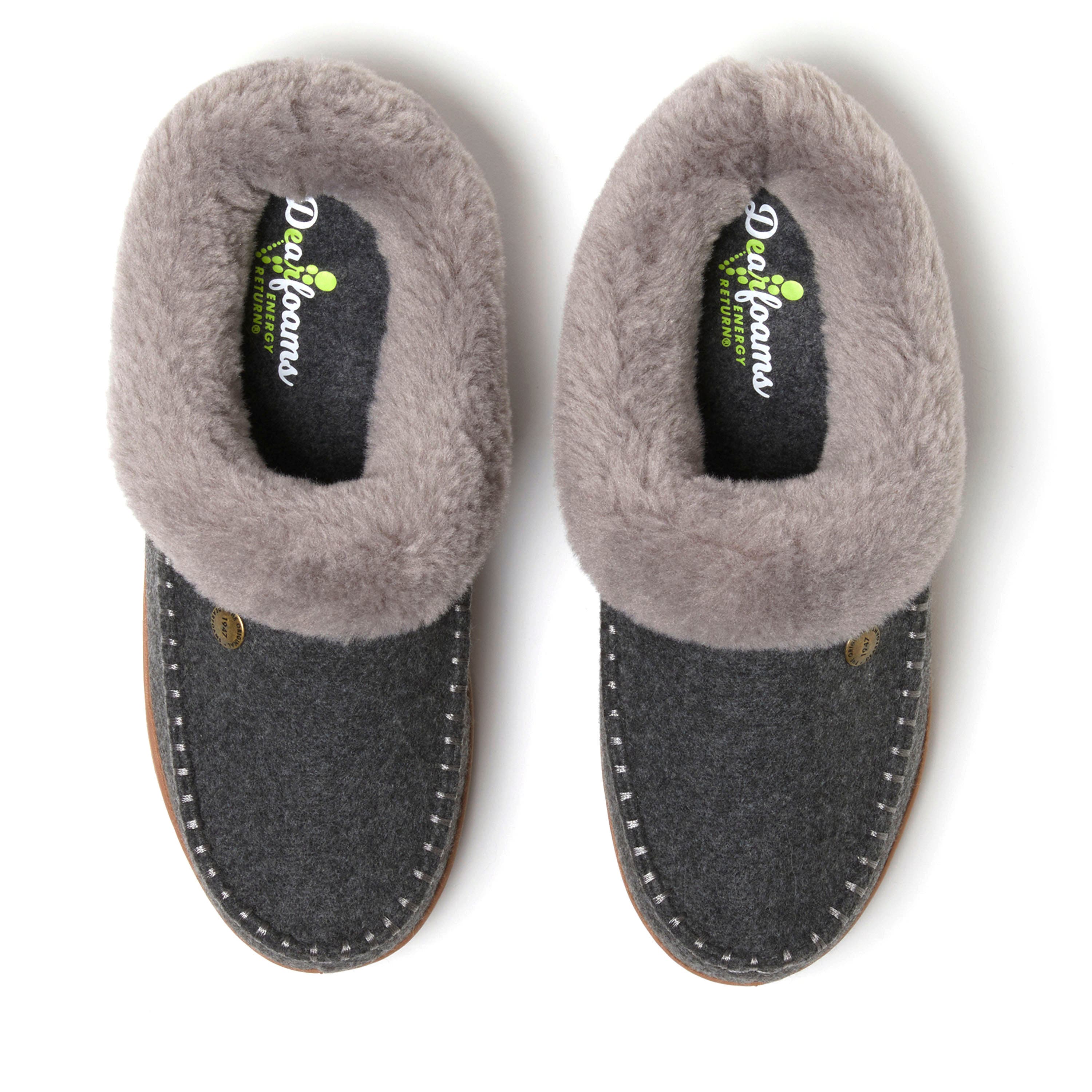 DEARFOAMS Atley Energy Return Clog Slipper, Alternate, color, Dark Heather Grey