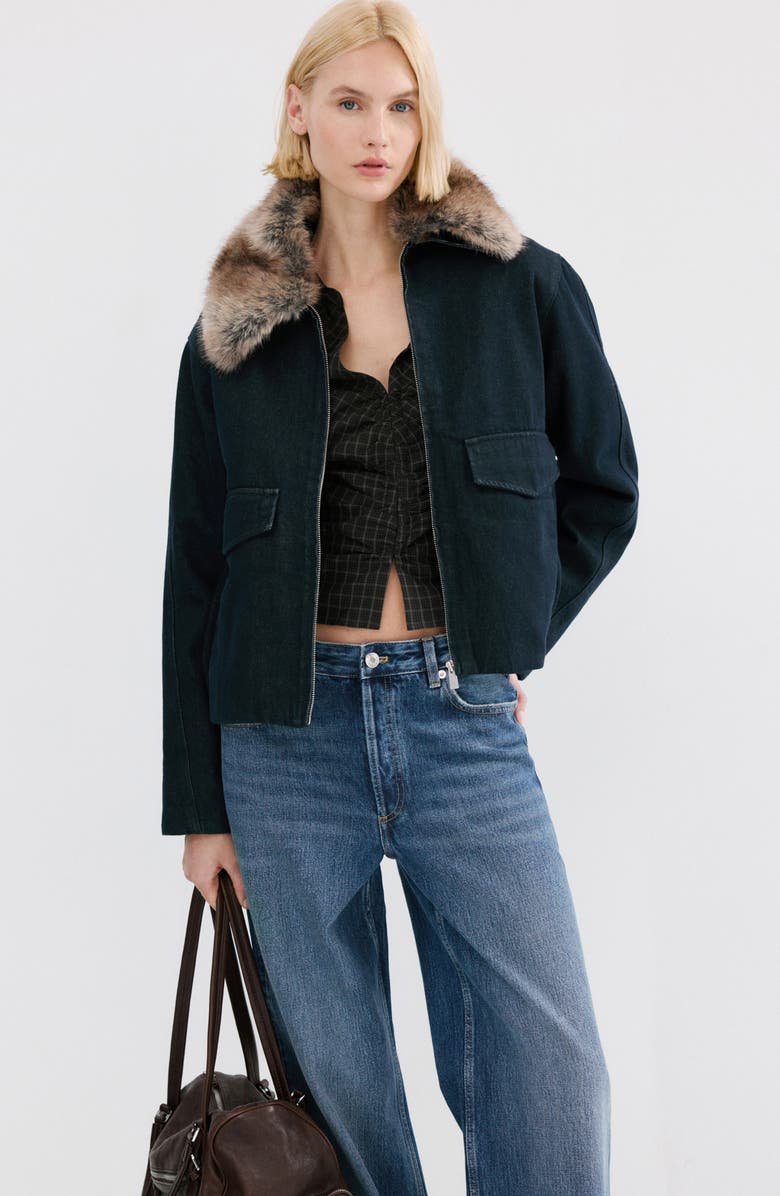 MANGO Low Rise Straight Leg Jeans, Alternate, color, Dark Blue