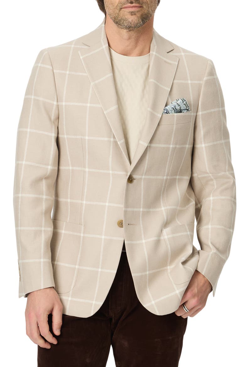 Padley Windowpane Sportcoat, Main, color, OATMEAL