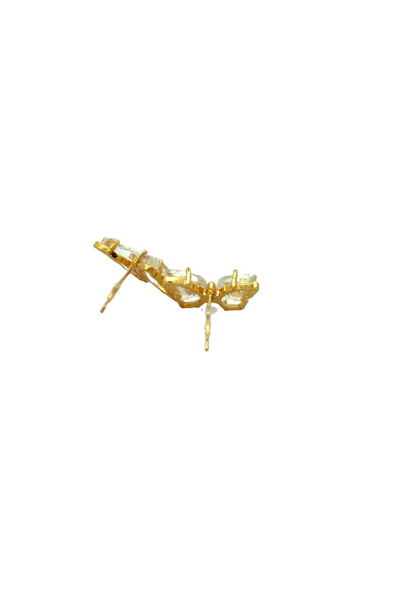 Butterfly Crystal Climber Earrings, Alternate, color, white