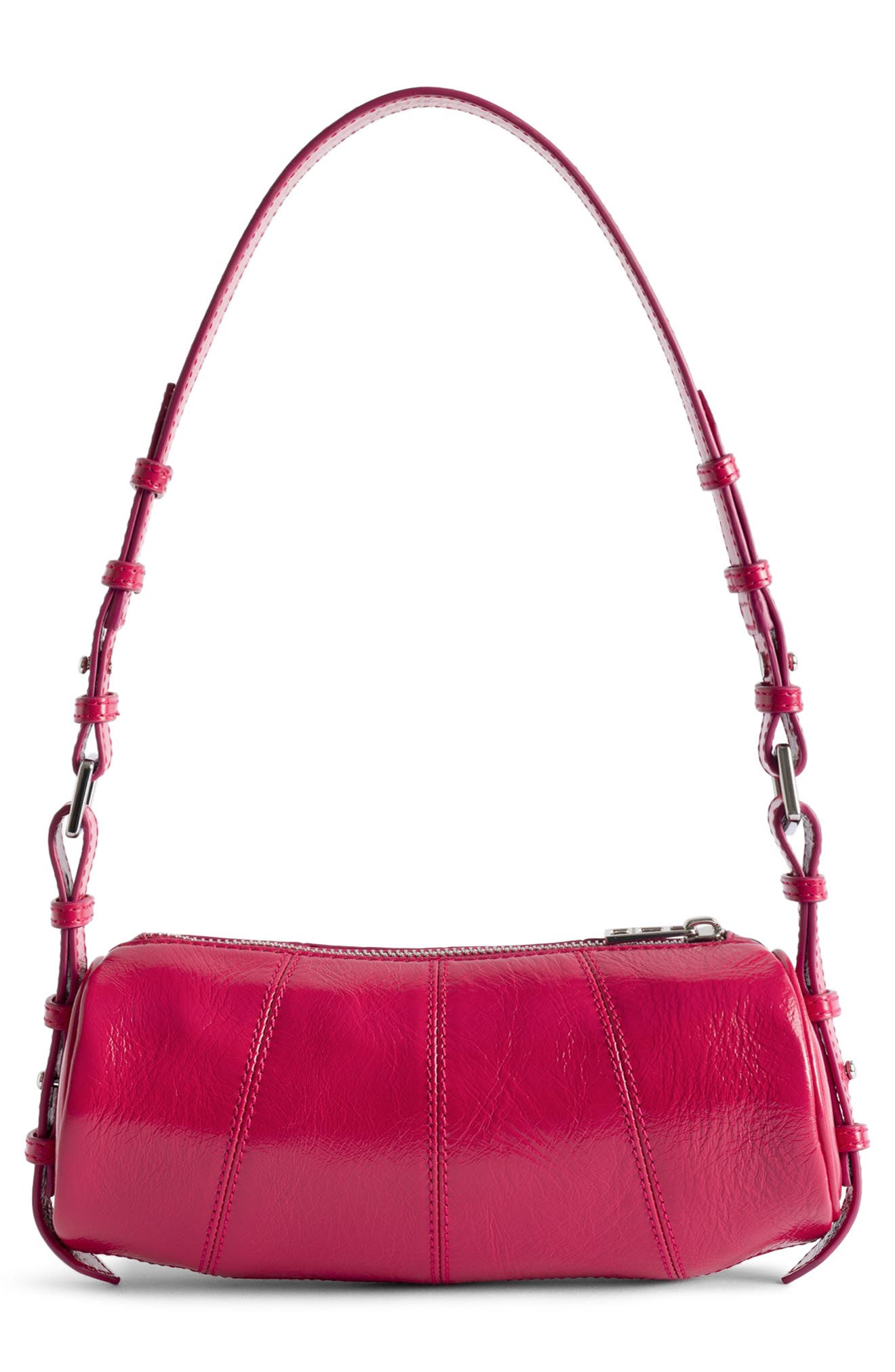 Zadig & Voltaire Le Roudoudou Patent Leather Shoulder Bag, Alternate, color, Podium