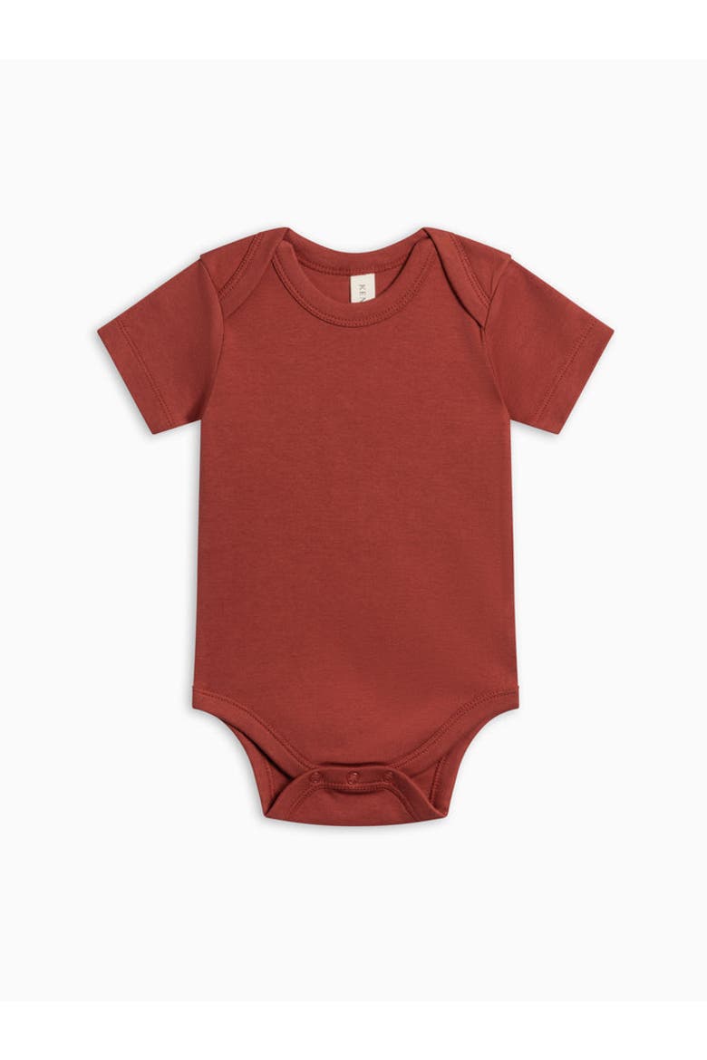 Organic Short Sleeve Bodysuit, Alternate, color, Barn
