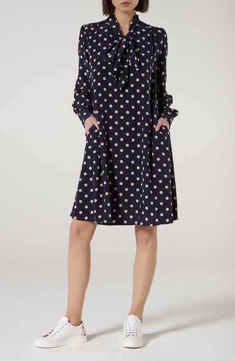 Evia Long Sleeve Silk Dress