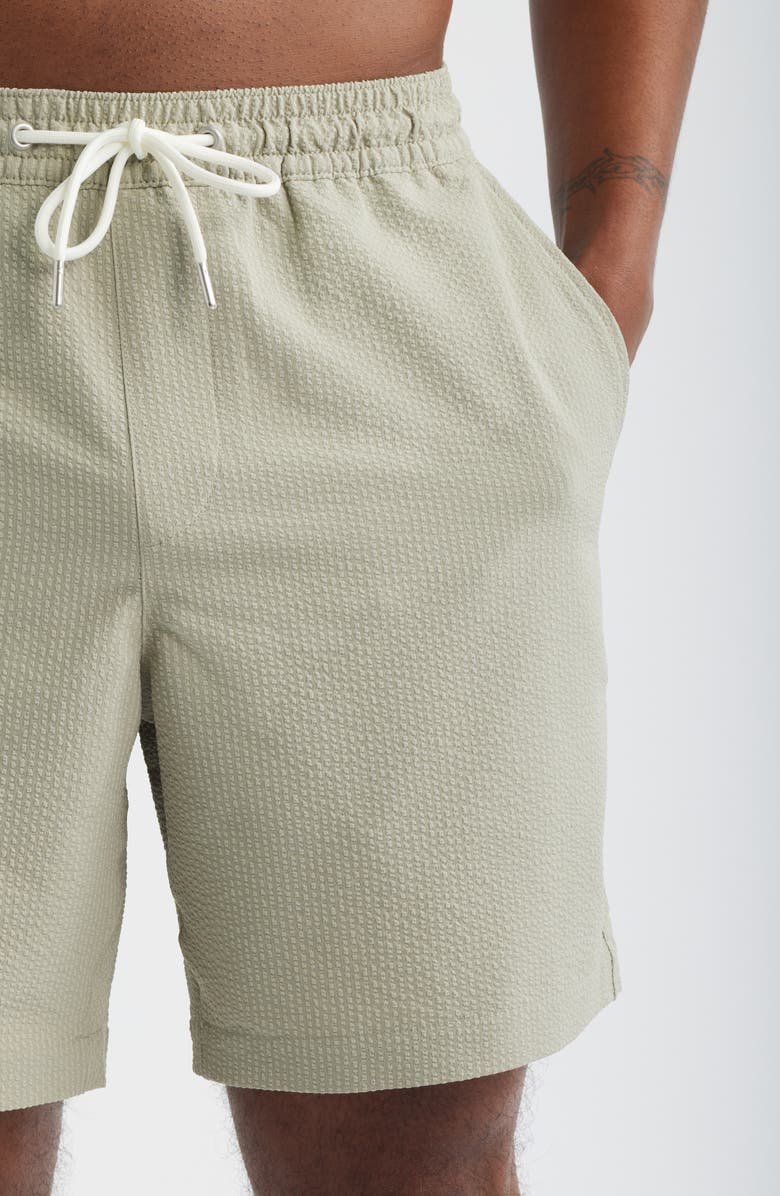 Nordstrom 7-Inch Seersucker Swim Trunks, Alternate, color, Green Seagrass