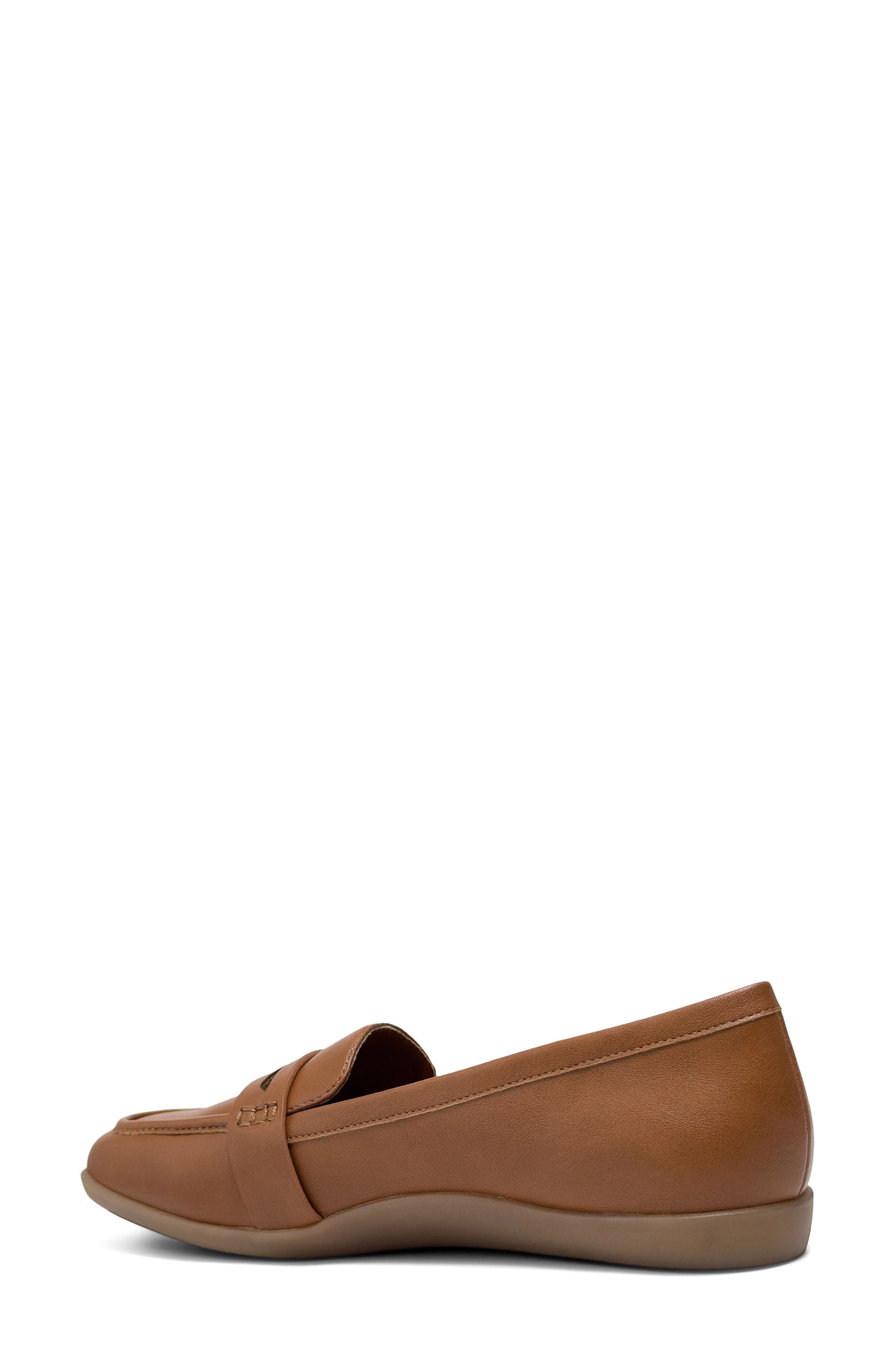 Kody Faux Leather Loafer, Alternate, color, CHESTNUT
