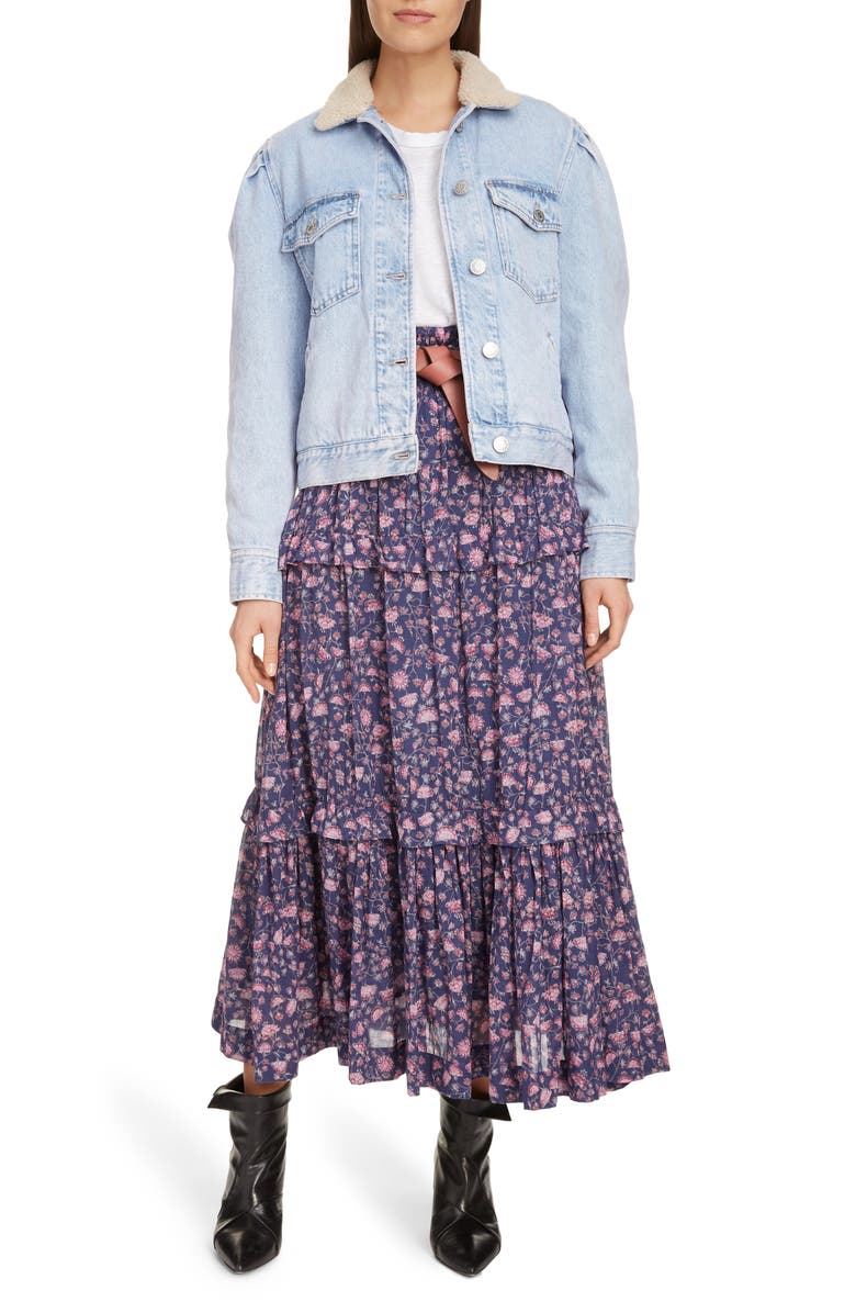 Isabel Marant Étoile Lineka Floral Midi Skirt, Alternate, color, 