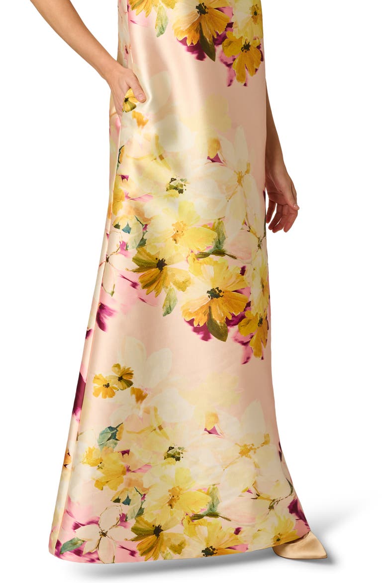 Beaded Print Mikado Gown, Alternate, color, GOLD MULTI