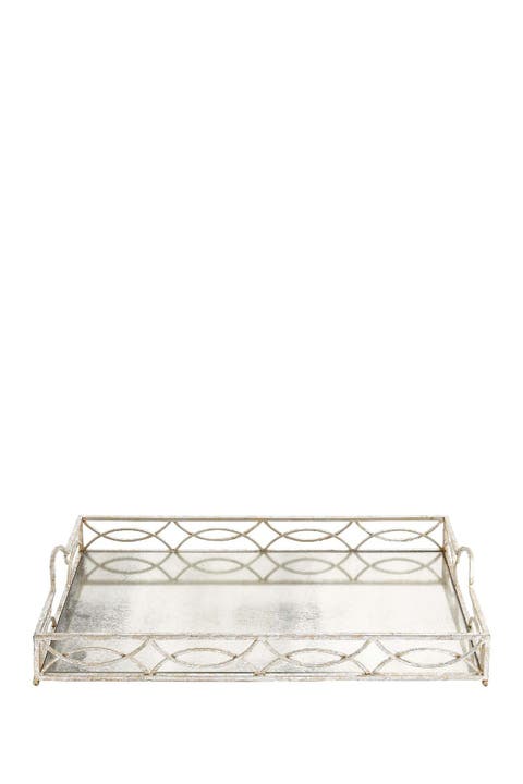 Silver Metal Mirrored Tray