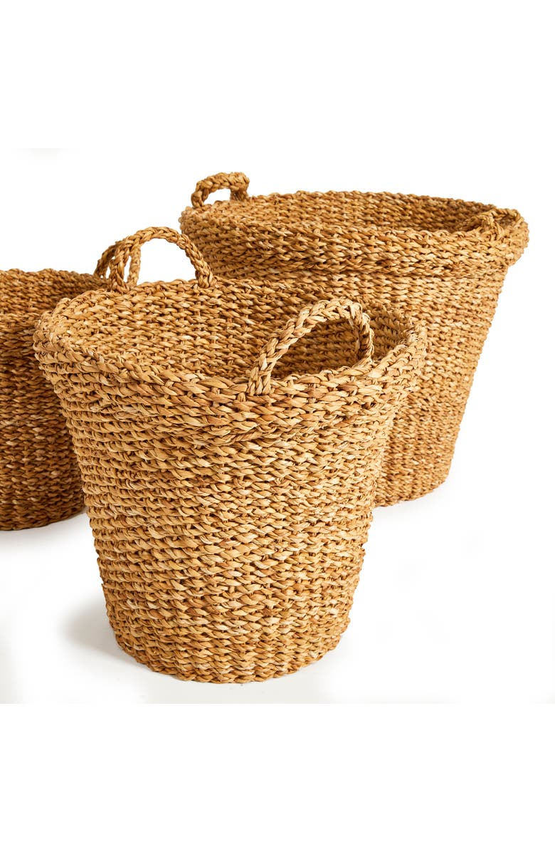 Napa Home & Garden Seagrass Tapered Baskets With Handles And Cuffs Set of 3, Alternate, color, 