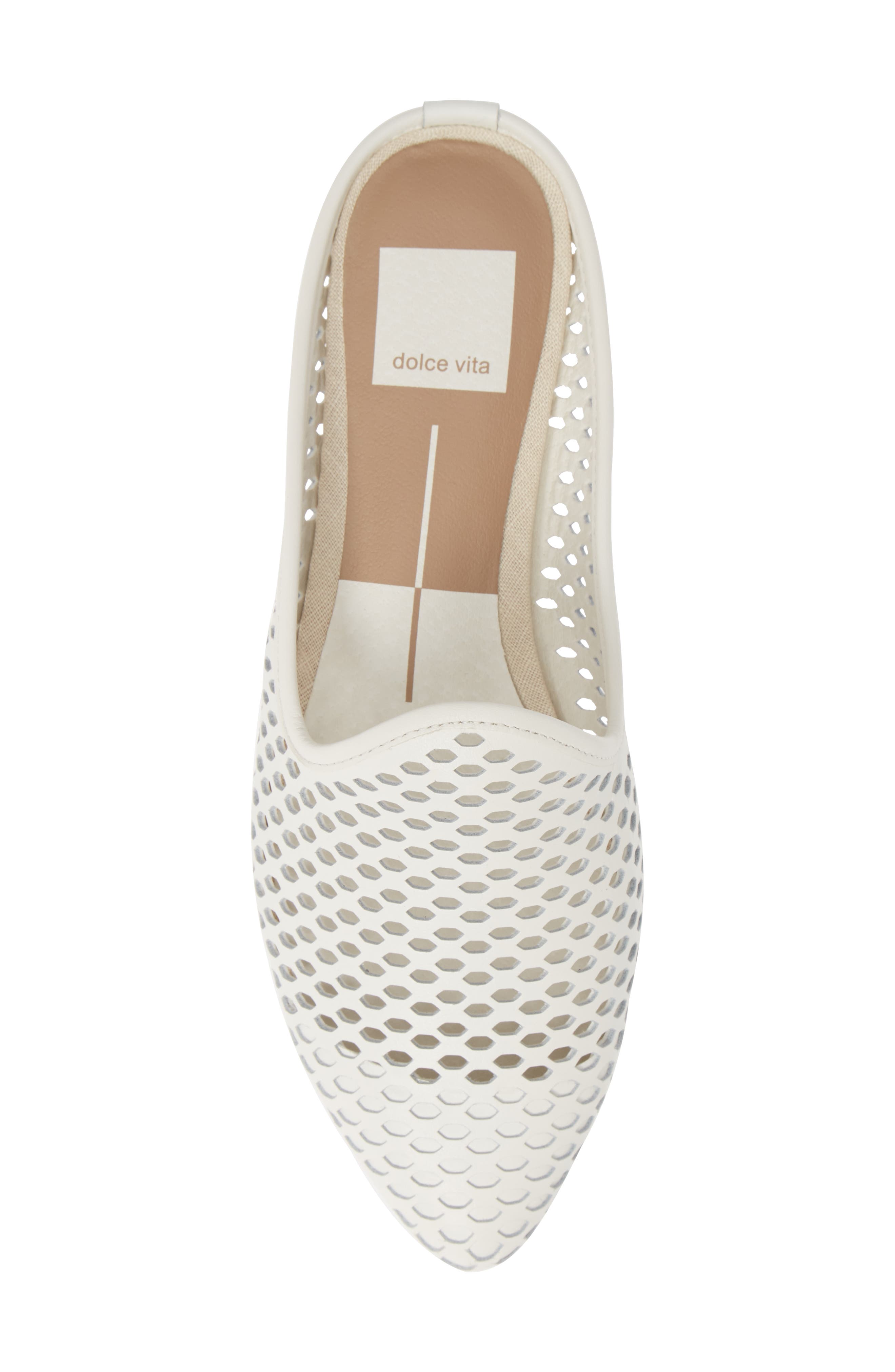 Grant Perforated Loafer Mule, Alternate, color, WHITE LEATHER