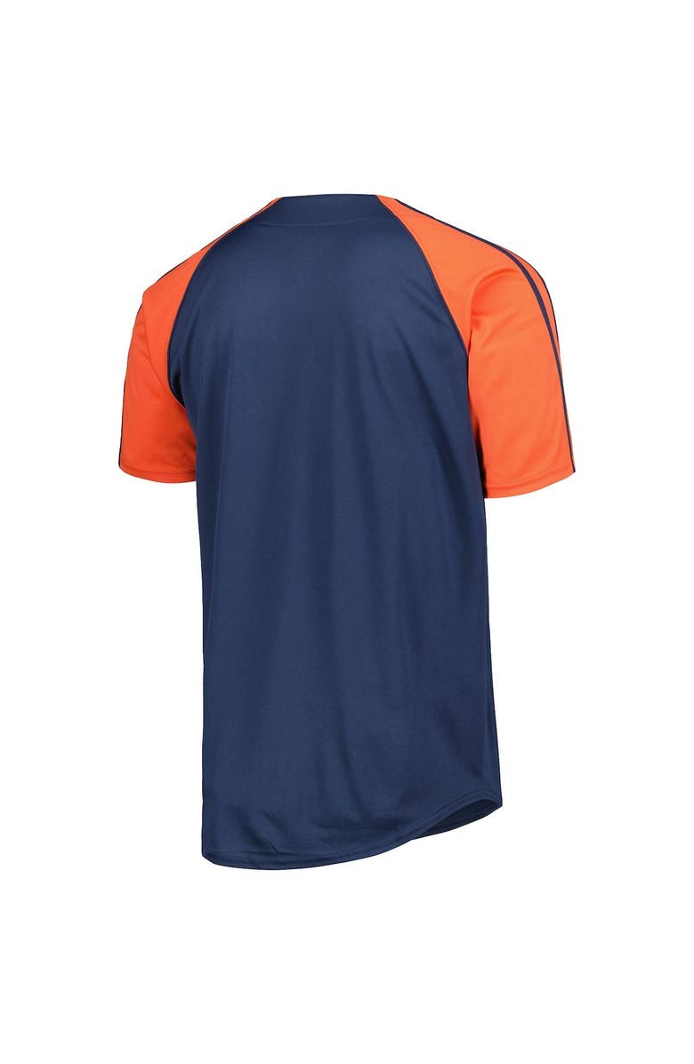 STITCHES Men's Stitches Navy Houston Astros Button-Down Raglan Fashion Jersey, Alternate, color,