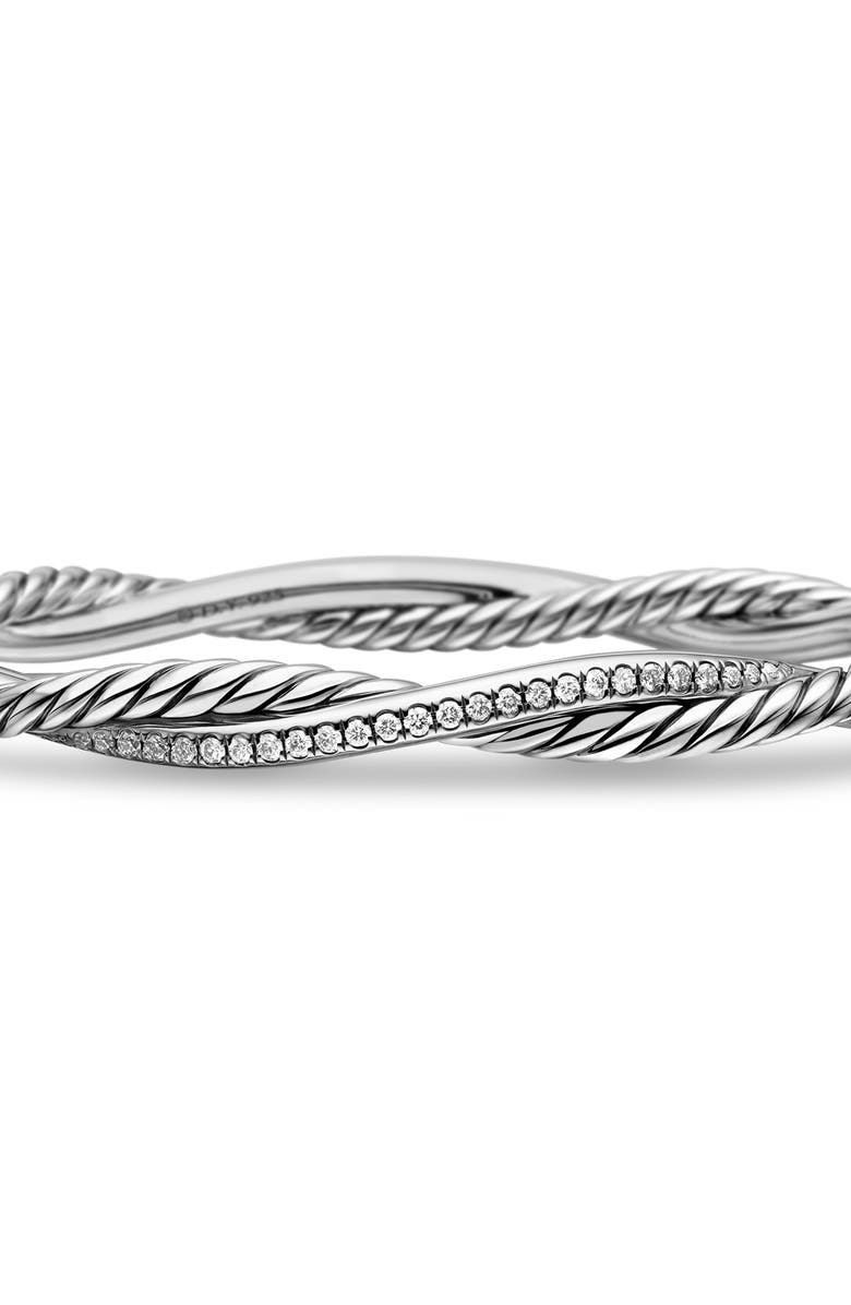 David Yurman Petite Infinity Bracelet with Pavé Diamonds, Alternate, color, Diamond/ Silver