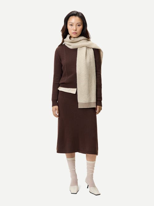 Gobi Cashmere A-line Cashmere Knitted Skirt In Brown