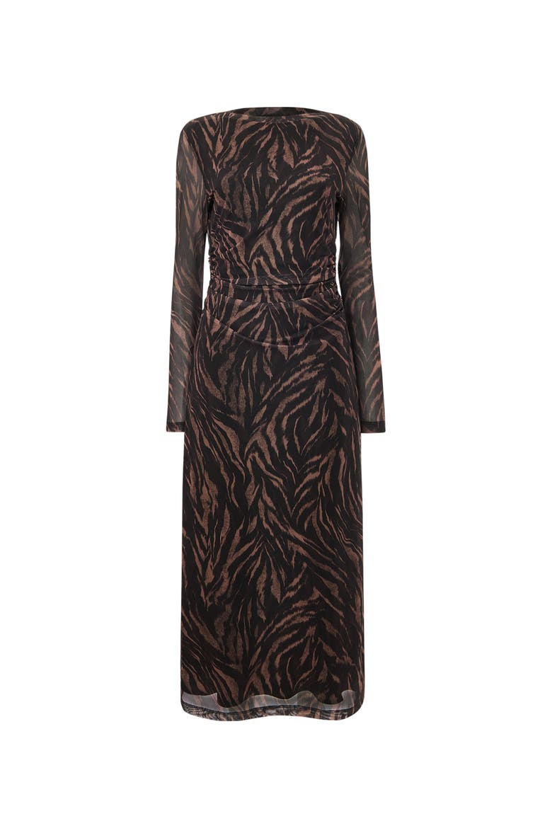 Abstract Zebra Mesh Dress, Alternate, color, Black/Multi