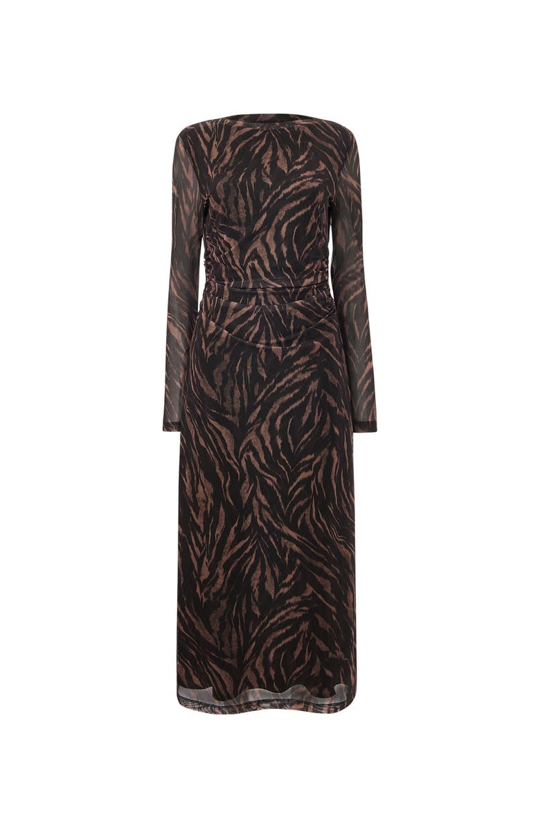 Whistles Abstract Zebra Mesh Dress, Alternate, color, Black/Multi