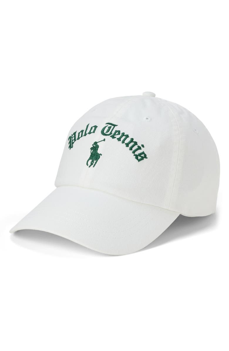 Polo Ralph Lauren Embroidered Twill Baseball Cap, Main, color, Paper White