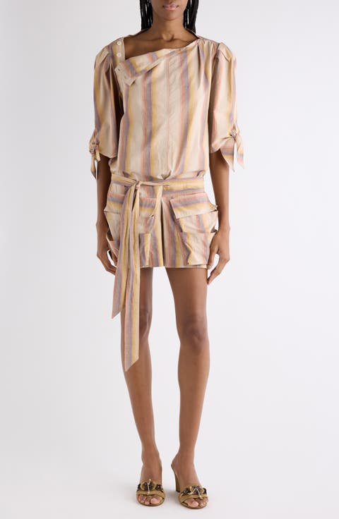 Mariza Stripe Cotton Minidress