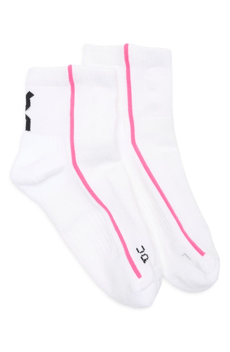On Court Mid Socks, Alternate, color, White/ Pink