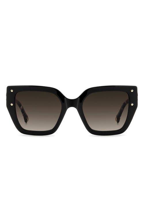 Carolina Herrera Her 53mm Gradient Square Geometric Sunglasses In Black