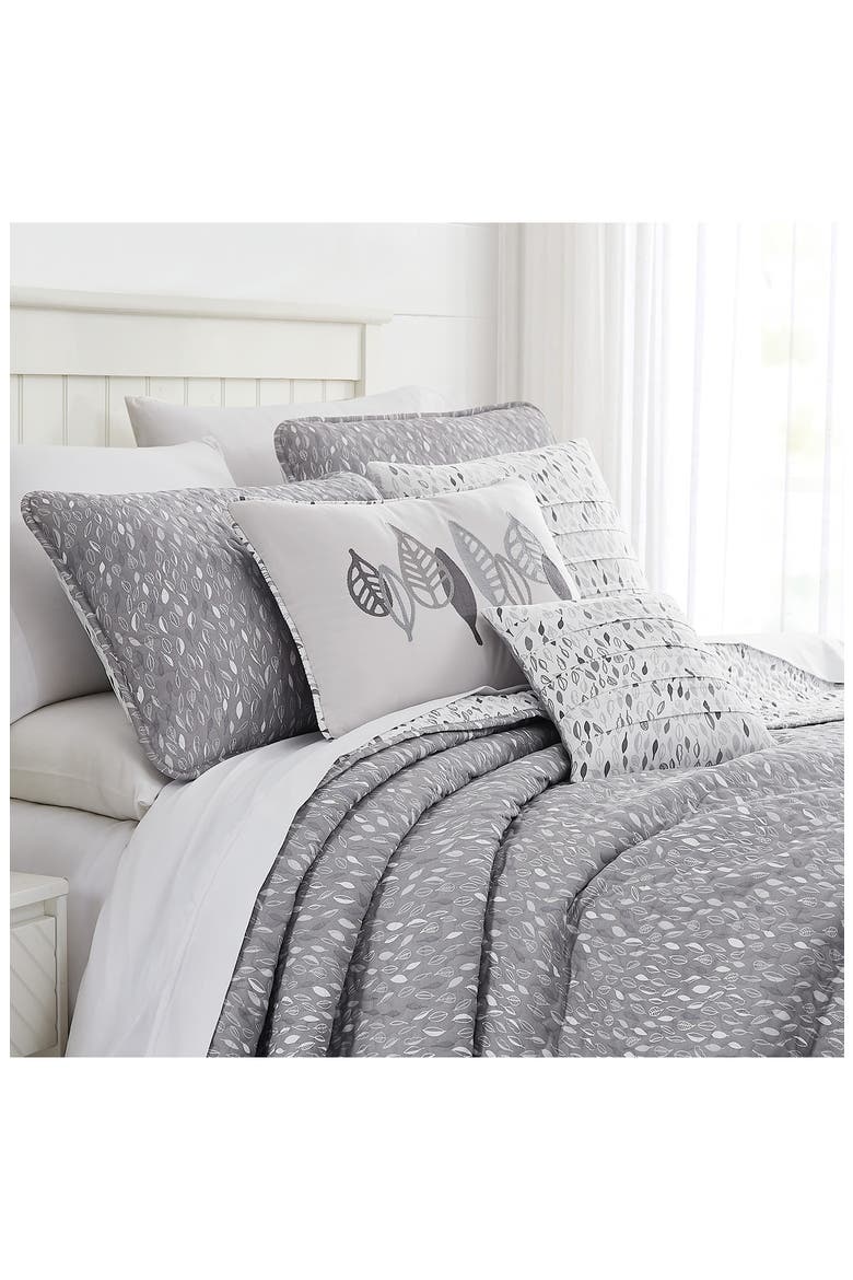 Botanical Leaves Quilt 6-Piece Set, Alternate, color, GREY