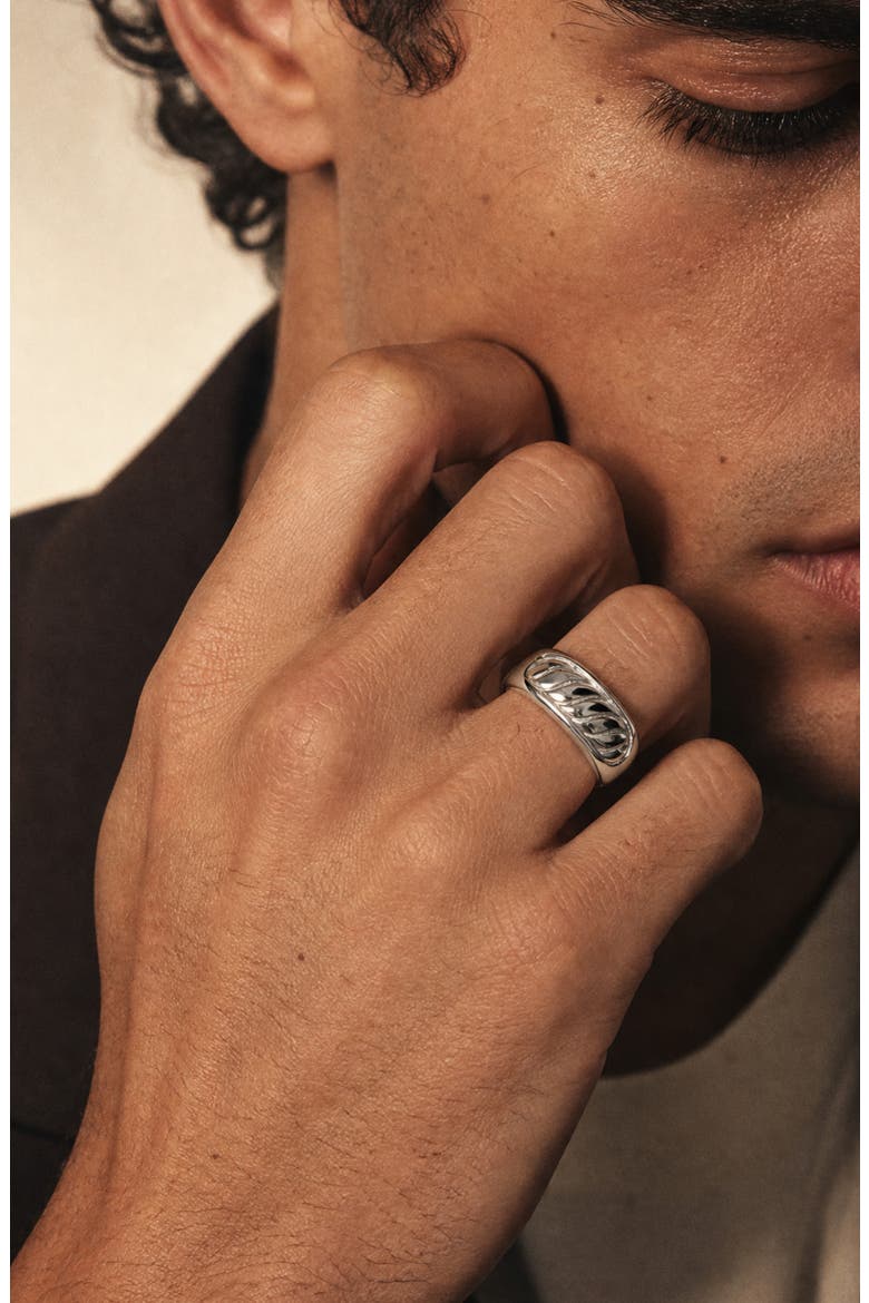 Textured Signet Ring, Alternate, color, SILVER