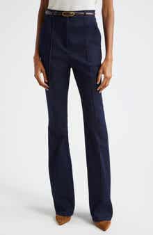 Veronica Beard Gracie High Waist Pintuck Pleat Belted Jeans