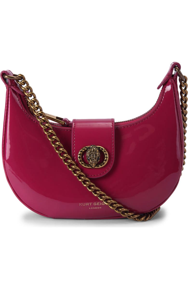 Kurt Geiger London Small Leather Chelsea Hobo Crossbody Bag, Main, color, Bright Pink