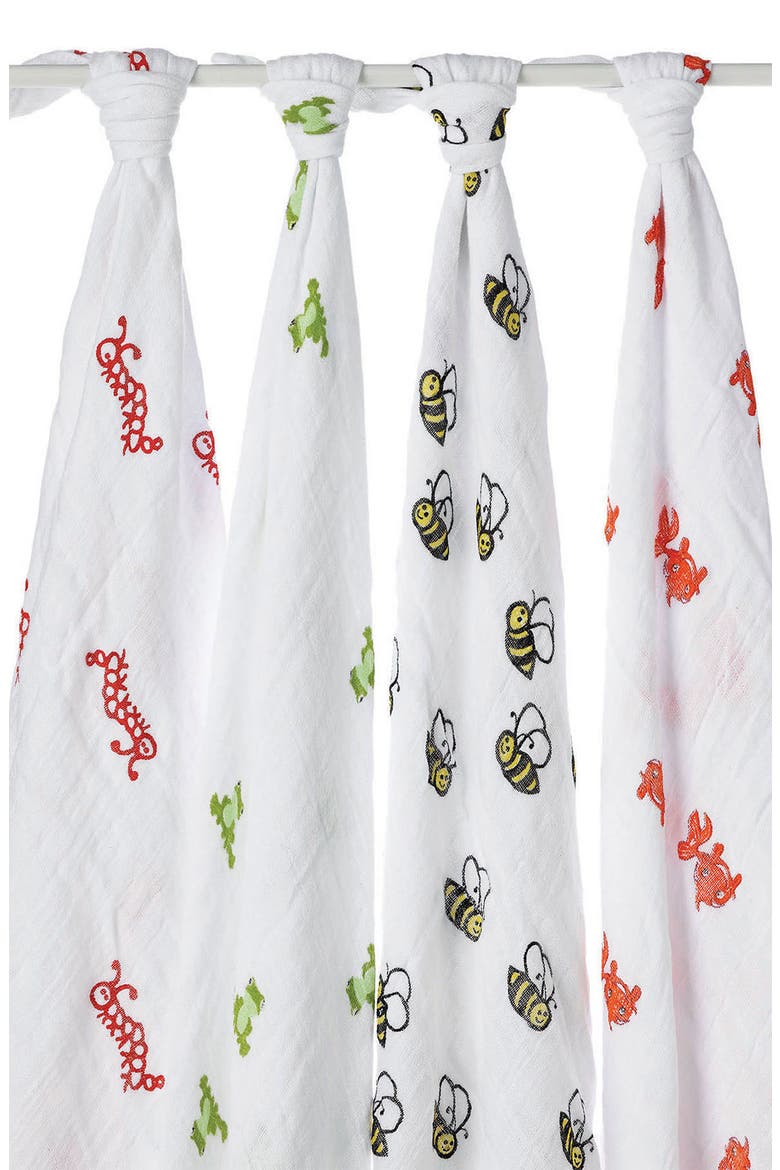 Set of 4 Classic Swaddling Cloths, Main, color, MOD ABOUT BABY