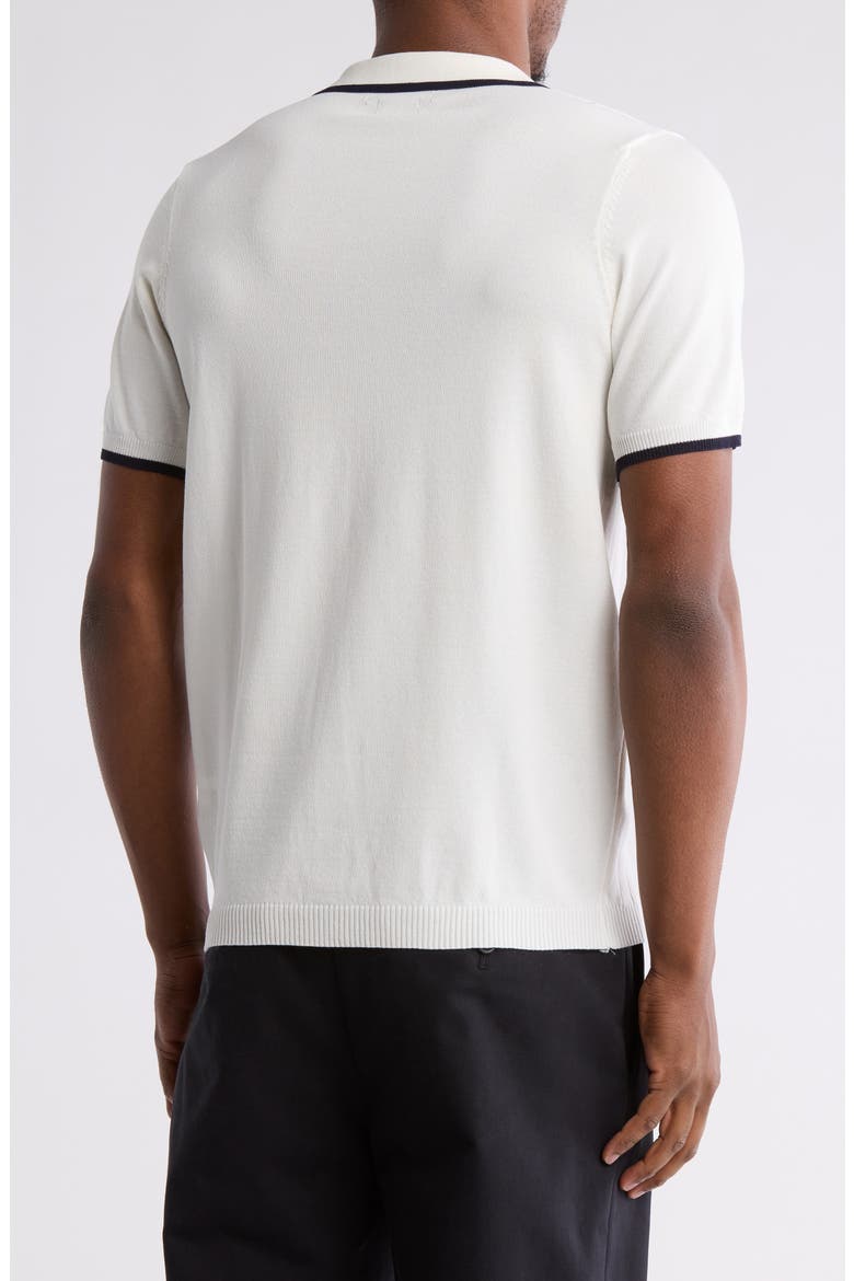 Short Sleeve Slim Fit Buttoned Sweater, Alternate, color, CREAM