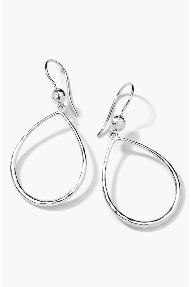 'Stella' Diamond Teardrop Earrings, Main, color, SILVER