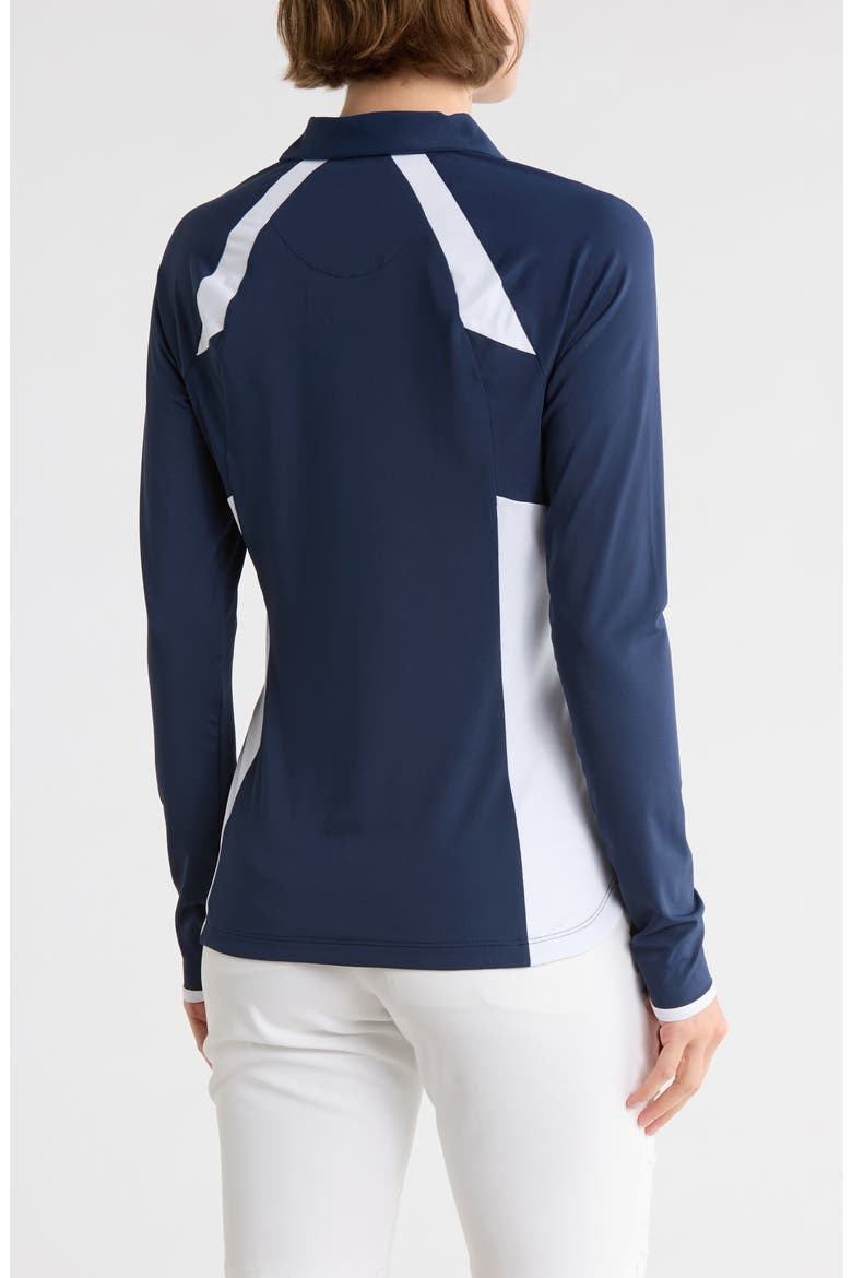 Colorblock Half Zip Polo, Alternate, color, BLACK IRIS