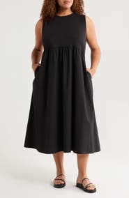 Eileen Fisher Mixed Media Maxi Dress