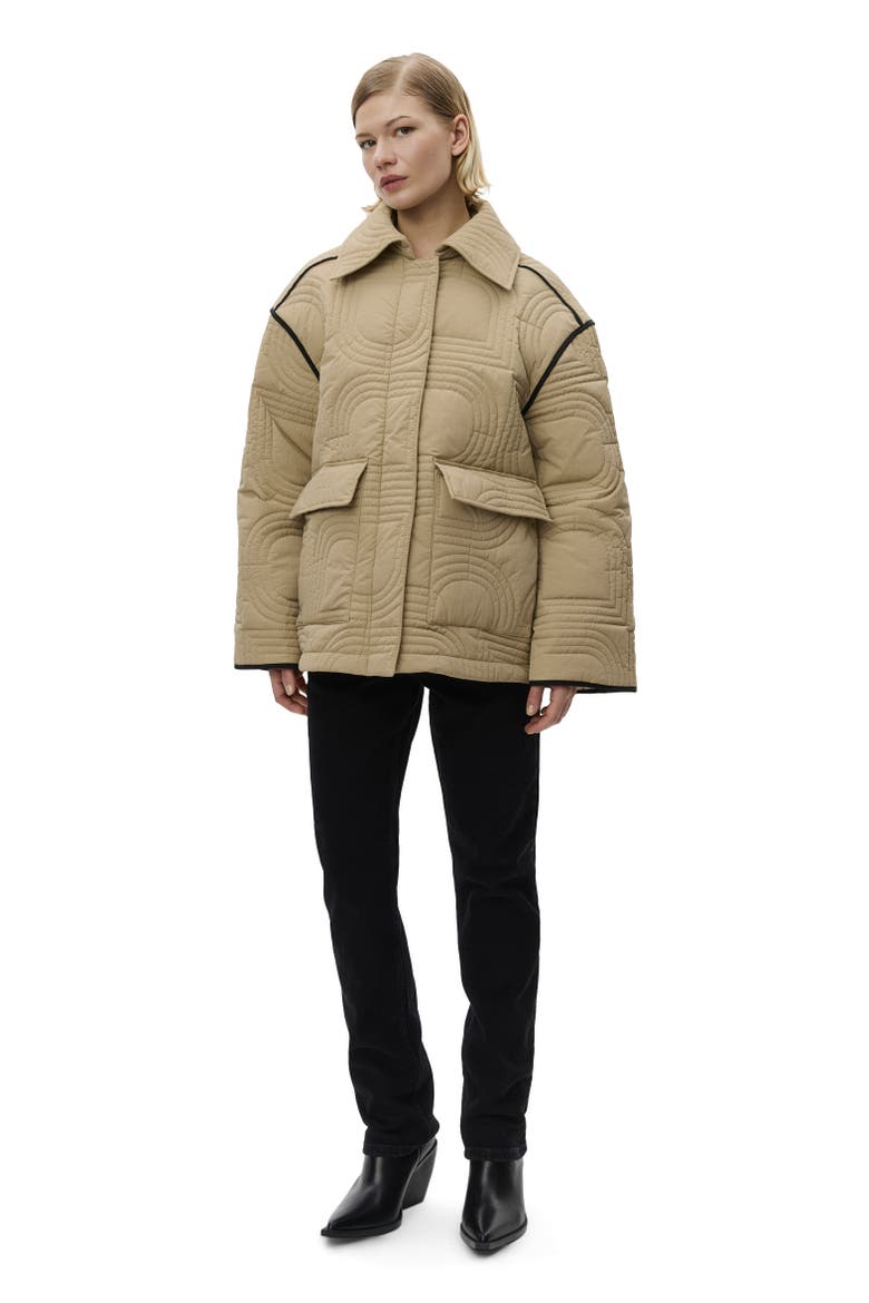 Merce Rhombus Quilt Jacket, Main, color, Elmwood