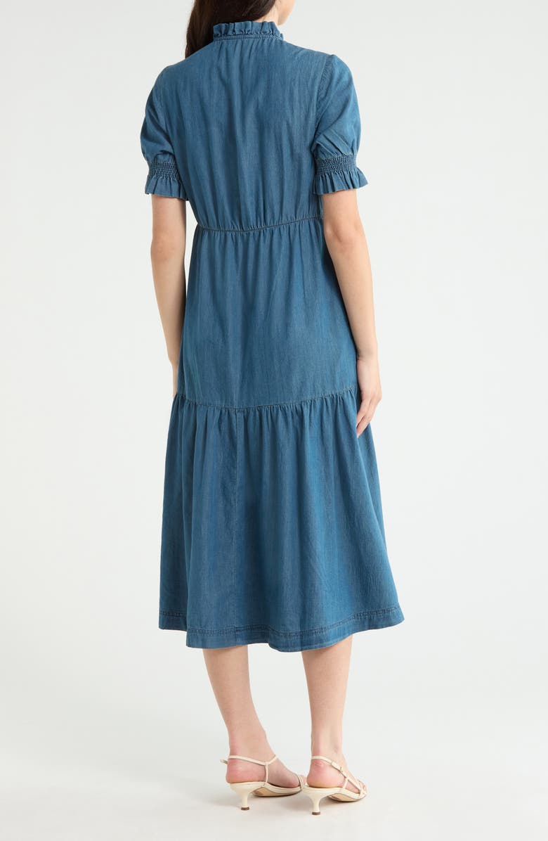 Seasalt Cornwall Feather Star Midi Dress, Alternate, color, Mid Wash Indigo