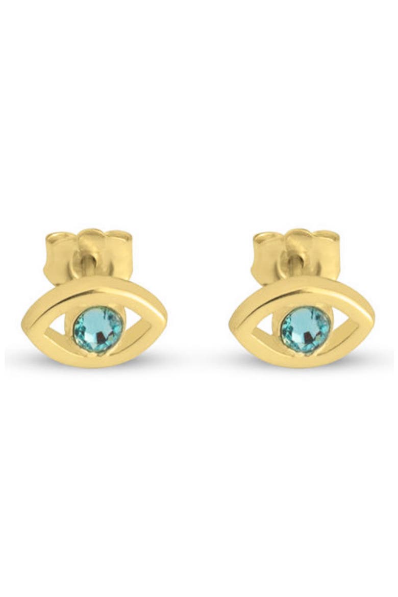 Evil Eye Birthstone Stud Earrings, Main, color, GOLD PLATED