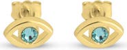 MELANIE MARIE Evil Eye Birthstone Stud Earrings