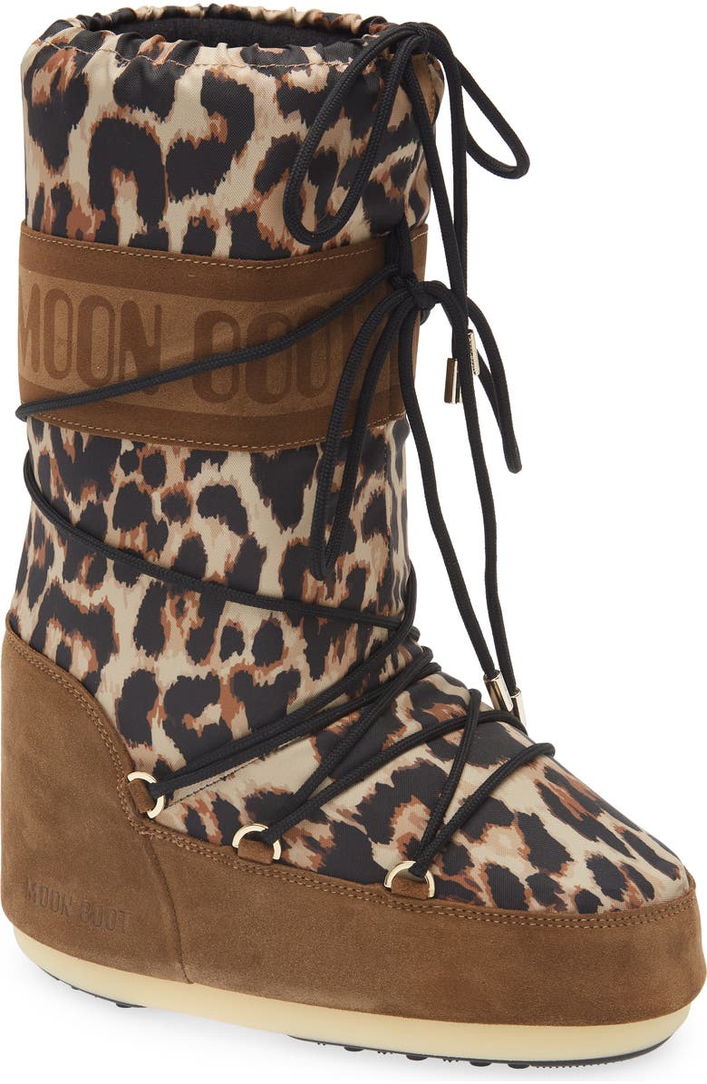 Moon Boot<sup>®</sup> Icon Leopard Print Boot, Main, color,