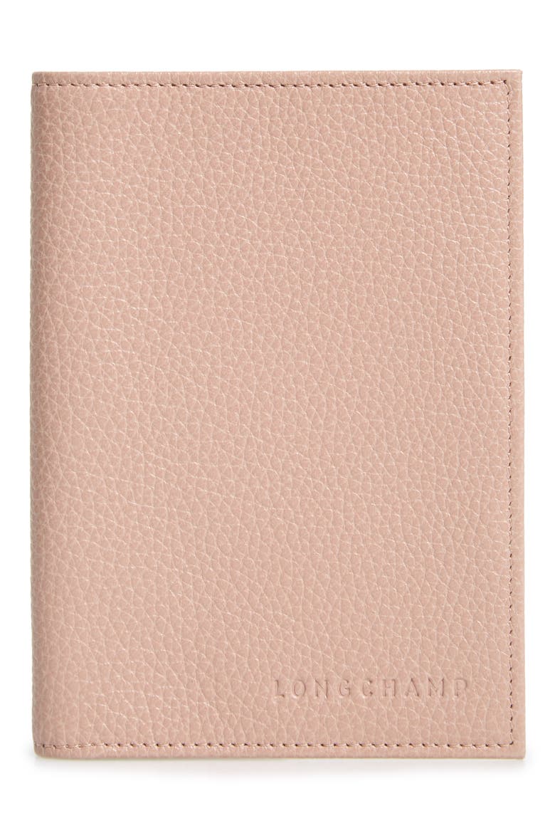 Leather Passport Case, Main, color, POWDER PINK