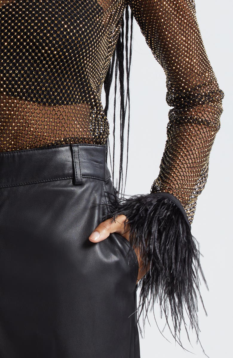 Camilla Soul of a Star Gjhuazer Feather Trim Mesh Top | Nordstromrack